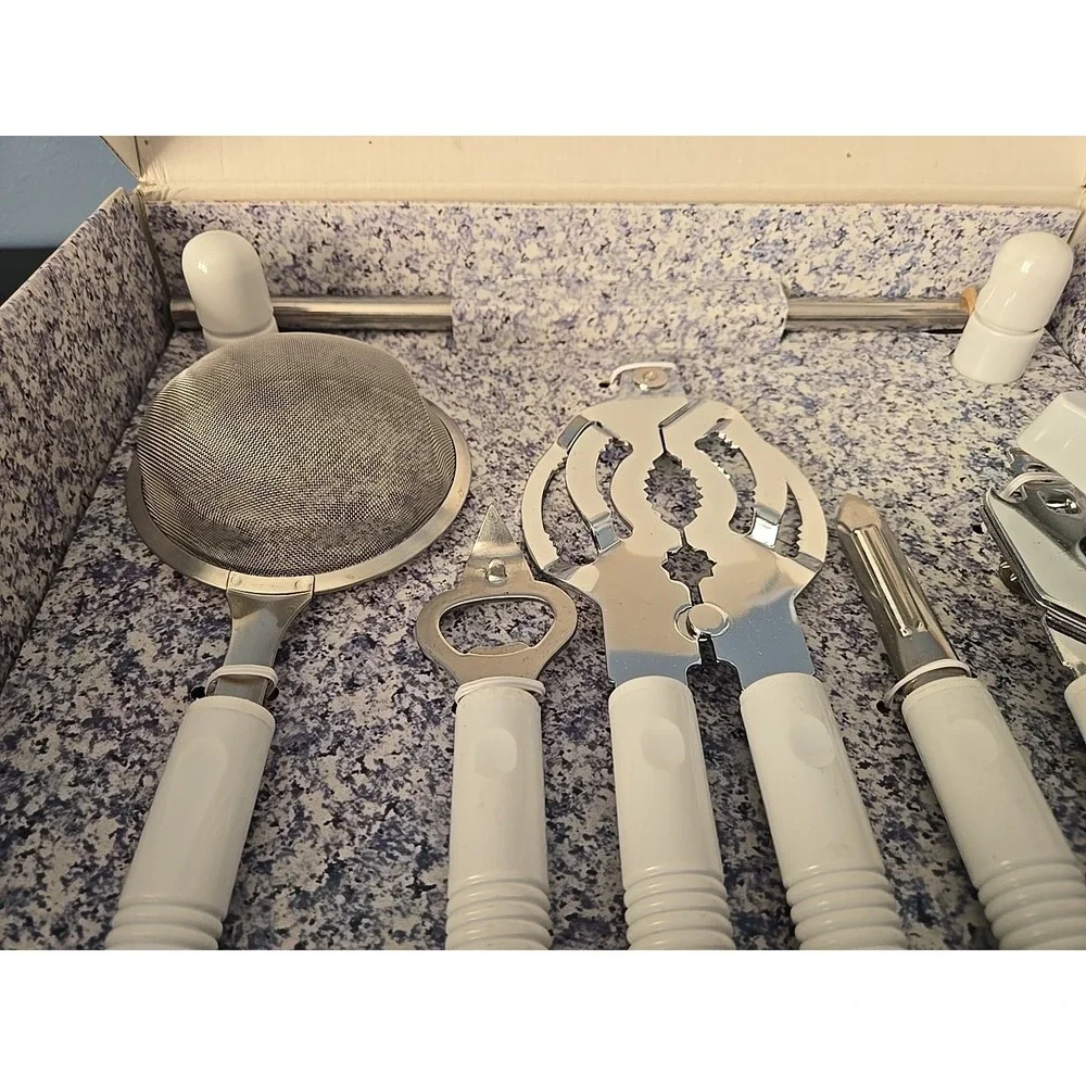 Vtg La Cucina Galleria Kitchen Utensil‎ Set 6 Pc Wall-Mount Accessories New